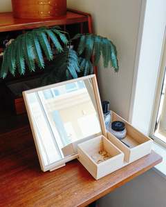 All: 3 Way Handcrafted Wood Mirror Box