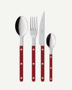 Sabre Cutlery Set 4 Pieces- Bistrot Solid, Burgundy