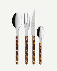 Sabre Cutlery Set 4 Pieces- Bistrot Tortoise, Faux Tortoise