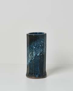 Shigaraki Vase | Deep Blue · Delicate Mineral Texture