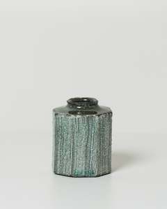 Ceramics: Shigaraki Mini Vase | Sage Green · Delicate Mineral Texture