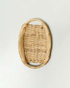 Dining Tableware: Handwoven Bamboo Oval Tray