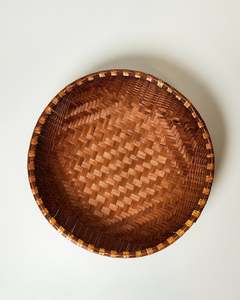 Large Smoked Deep Bamboo Colander Basket