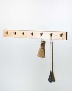Birch Wood Wall Rack - 7 Hooks