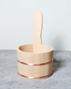 Bathroom: Japanese Hiba Wash Bowl with Handle
