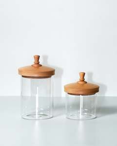 Wooden Lid Glass Jar