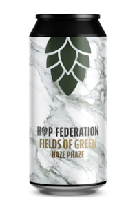 Hop Federation Beer: Hop Federation Fields of Green Hazy IPA 440ml can
