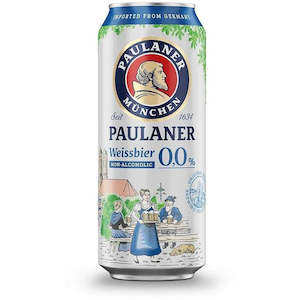 Mixers: Paulaner 0.0% (Alcohol Free) Weissbier 500ml Can