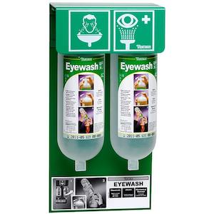 Emergency Showers And Eyewashes: Tobin Wall Stand 2 x 1L Eyewash Bottles