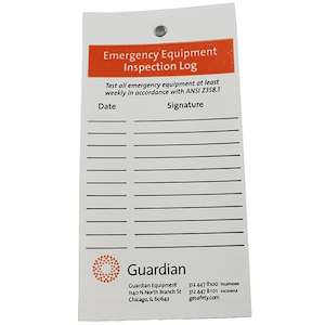 Emergency Showers And Eyewashes: Inspection Tags