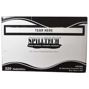 Spill Kits Absorbent Pads: SpillTech Oil Only Roll 50cm (H) x 40m (L) 300 gsm- Perforated