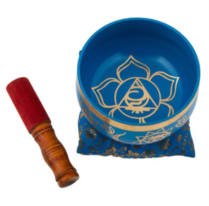 SINGING BOWL - Brass Third Eye Chakra (Indigo) 6cm x 12cm