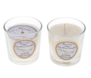 Candles 1: CRYSTAL SAND CANDLE - Cleansing Selenite Sage Scented Votive