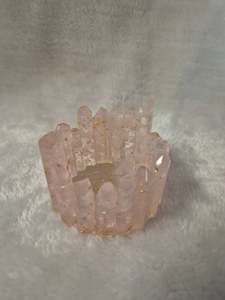 Quartz: Rose Quartz Tea Light Holder