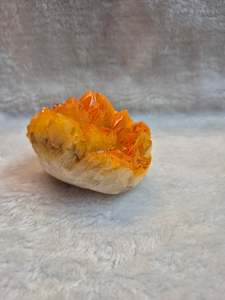 Quartz: Rare Crystal Geode Quartz Orange