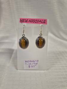 Moonstone: Tigers Eye Earrings