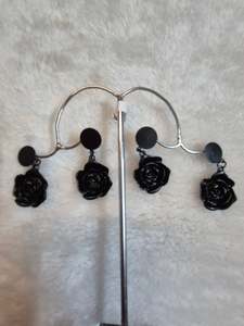 Black Rose Earrings