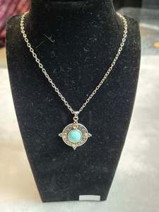Necklace: Turquoise Stirling Silver Necklace
