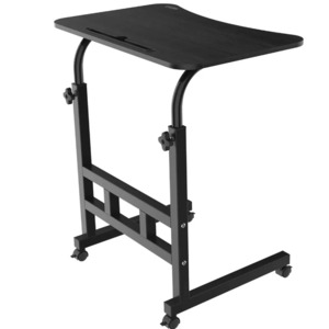 Portable Computer Desk on Wheels – Mobile Laptop Table, Black Finish