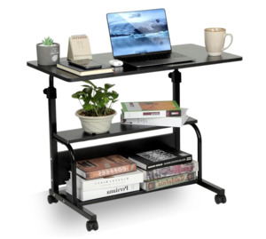 Computer Desk: Adjustable Computer Desk with Double Shelves