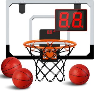 Basketball Hoop: Indoor Basketball Hoop Mini Hoop With Electronic Scoreboard
