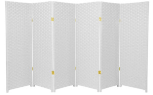 Room Divider: 6-Panel Folding Room Divider – White (170cm Height)