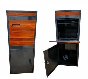 Products: Parcel Pillar Wooden Grain Letterbox – Heavy-Duty Lockable Parcel & Post Box