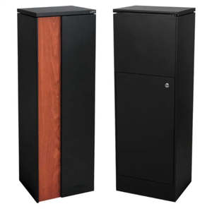 Letter Box: Large Outdoor Parcel Letterbox – Black Wood Grain Finish, Secure Mail & Package Box