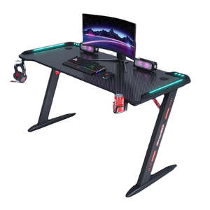 Computer Desk: RGB Light Gaming Desk Table Computer Desk Z Shaped Desk 100Cm