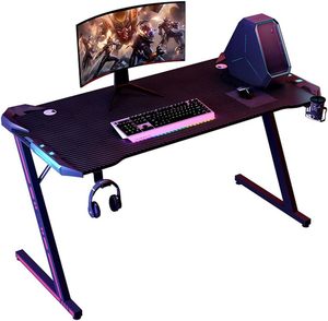 Computer Desk: AeroStrike Z Gaming Desk LED Gaming Computer Desk