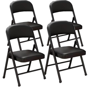 Folding Chairs with Padded Seats – 4 Piece Set