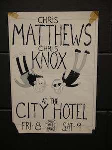 Flying Nun Gig Posters: CHRIS MATTHEWS AND CHRIS KNOX ORIGINAL GIG POSTER