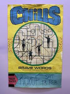 THE CHILLS BRAVE WORDS ALBUM RELEASE TOUR- ORIGINAL POSTER 1988