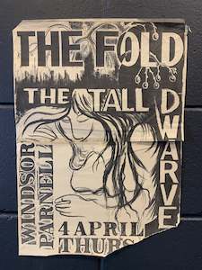THE FOLD AND THE TALL DWARVES 1985 ORIGINAL GIG POSTER