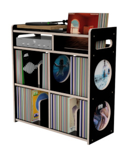 Record Storage Hifi Furniture: VALHALLA-STACK 900 BLACK RECORD STAND *NEW*