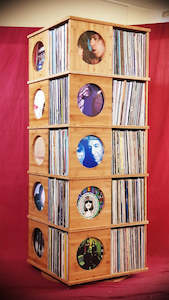 Record Storage Hifi Furniture: U SPIN-REVOLVING RECORD STORAGE SYSTEM PER ADDITIONAL LAYER *NEW*