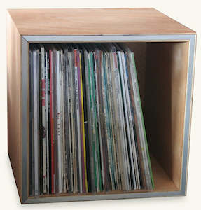 Record Storage Hifi Furniture: RECORD BOX-WOODEN CUBED *NEW*