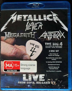 Blu Ray In Stock At Relics: BIG 4 THE- METALLICA SLAYER MEGADETH ANTHRAX LIVE IN BULGARIA 2BLURAY NM