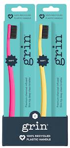 Oral Care: Grin 100% Recycled Toothbrush Mixed Yellow & Fuchsia (Soft)