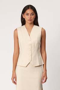 Waistcoat: HAYDEN TOP - BONE