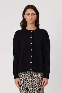 Knitwear: TALI CARDIGAN - BLACK