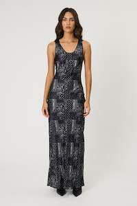 WILMA MAXI DRESS - BLACK BANDANA