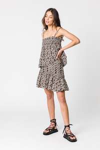 MILAN MINI SKIRT - HOLIDAY FLORAL IVORY