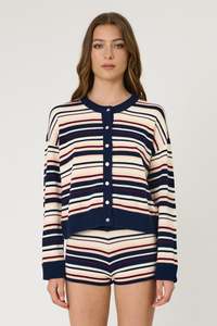 Full Price Remain: BOWIE CARDIGAN - INDIGO STRIPE