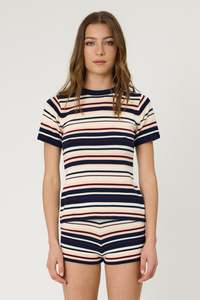 BOWIE TEE - INDIGO STRIPE