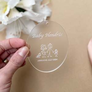 Christmas: Pregnancy Announcement Ornament (Frosted)