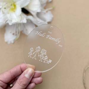 Stick Family Ornament (Frosted)