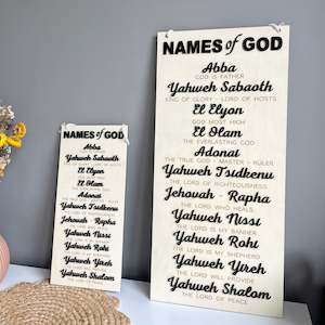 Names of God Wooden Plaque