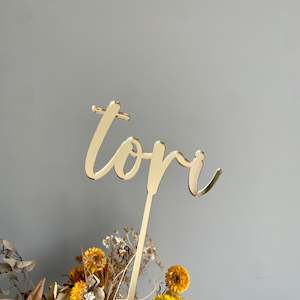 Name Cake Topper | Mirrored Acrylic | Single Layer