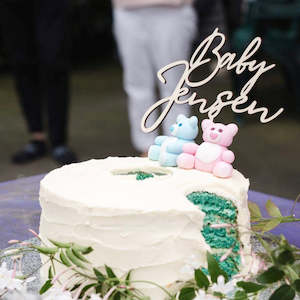 Wooden Baby Shower Cake Topper | Single Layer
